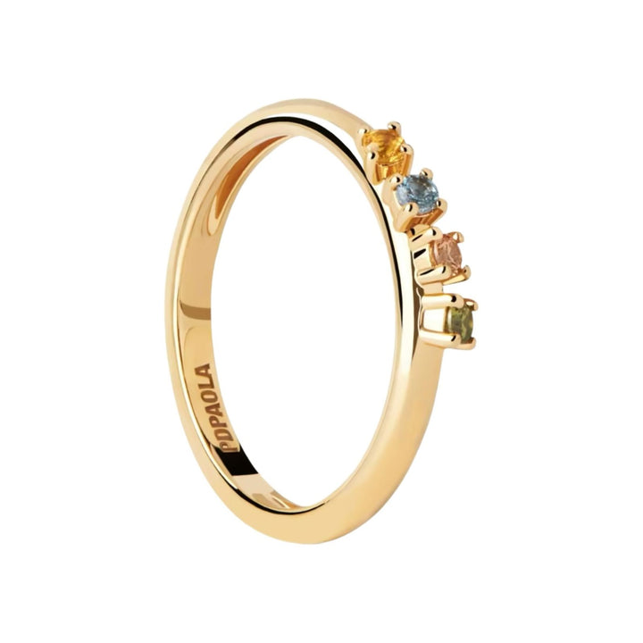 Anello Donna PDPaola Argento Dorato 925 con Zirconi Multicolore AN01-C10-14