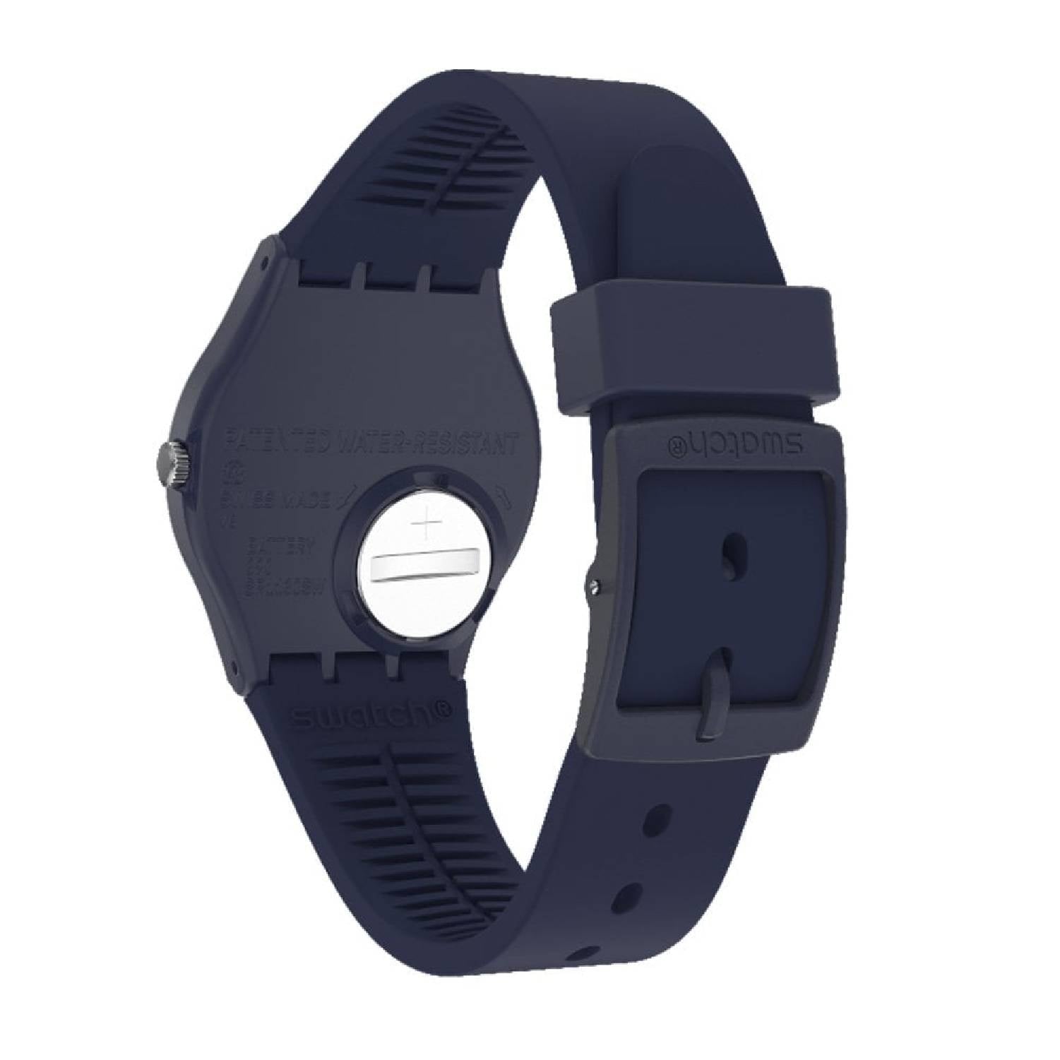 Orologio Uomo Gomma Silicone Swatch Solo Tempo Quarzo Nero Monthly Drops GN274