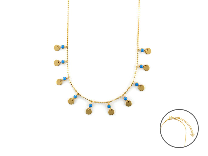 Collana Donna 4US Cesare Paciotti Dorato Dischi Lisci Smalto Blu 4UCL6530W