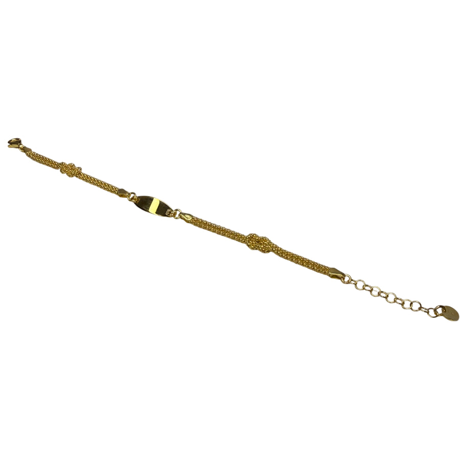 Bracciale Unisex Nodo Incisione Personalizzabile Argento Piastra Piccola