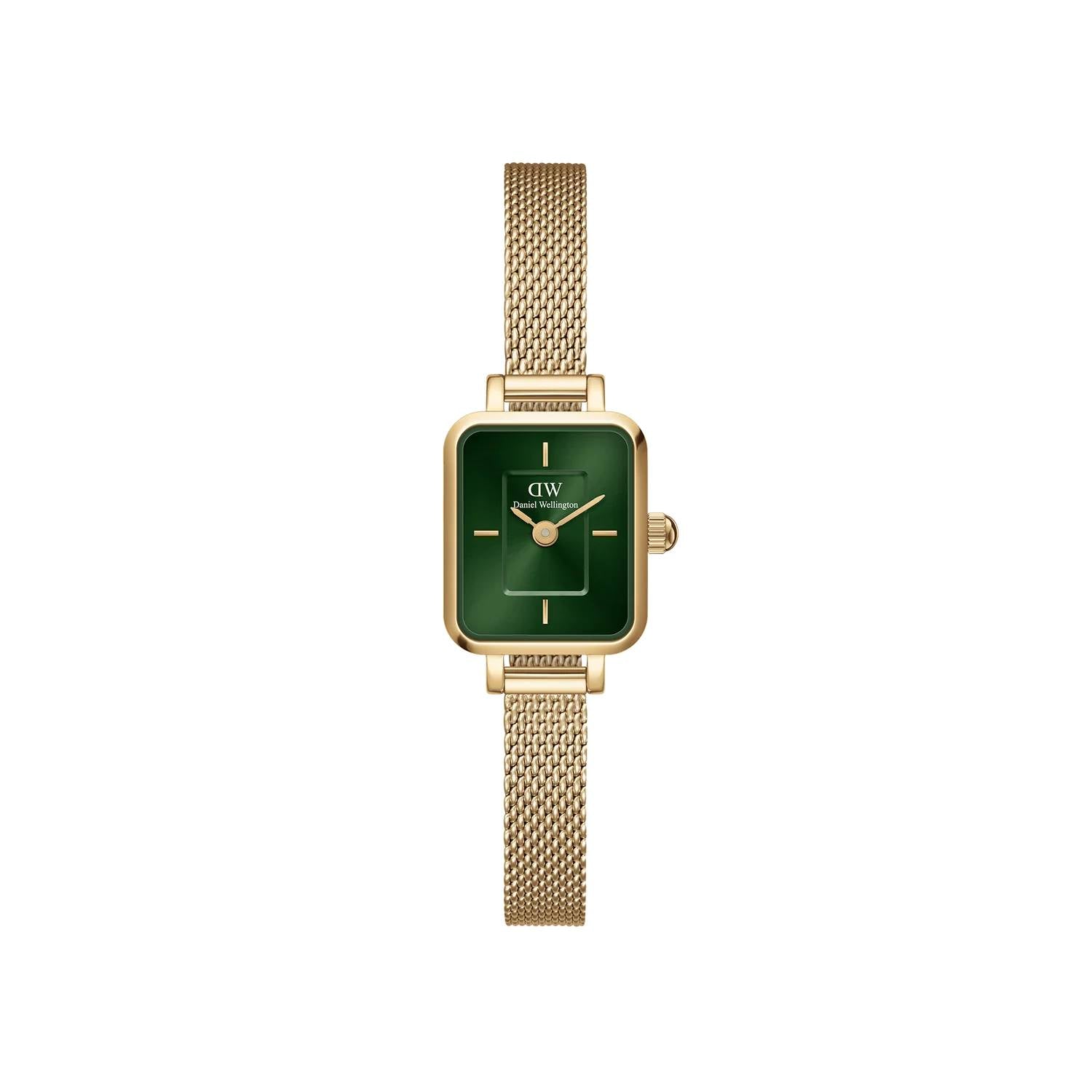 Orologio Donna Daniel Wellington Quadro Mini Acciaio Dorato Verde DW00100653
