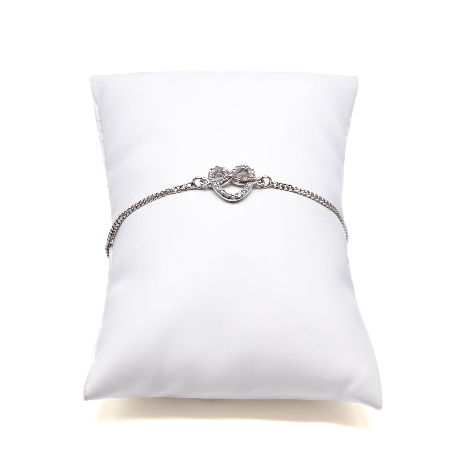 Bracciale Donna Re Mida Argento 925 Cuore Intrecciato Zirconi Bianchi B009