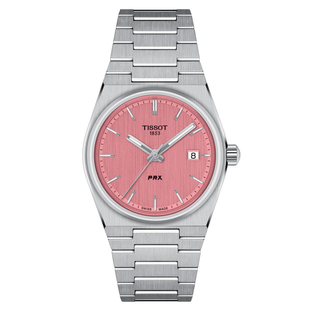 Orologio Donna Tissot Prx Quarzo Solo Tempo Data Rosa Swiss Made T1372101133100