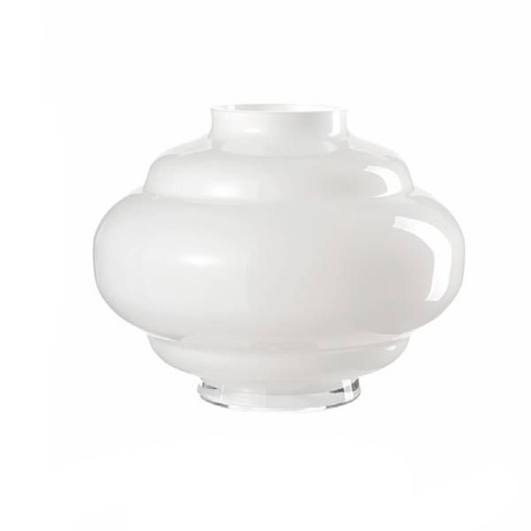 Vaso Cristallo Onlylux Bombetta Opale Bianco 24x31 OL03139