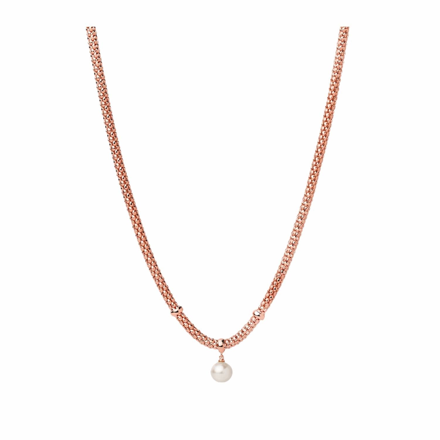 Collana Donna Miluna Argento Rosè Perla Bianca Girocollo Miss Italia PCL5833R