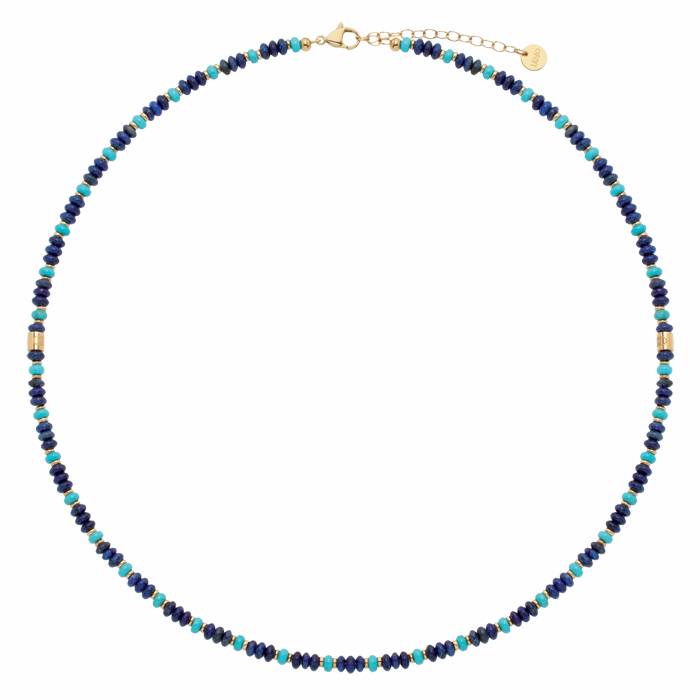 Collana Uomo Liu Jo Girocollo Acciaio Biglie Blu MLJ676