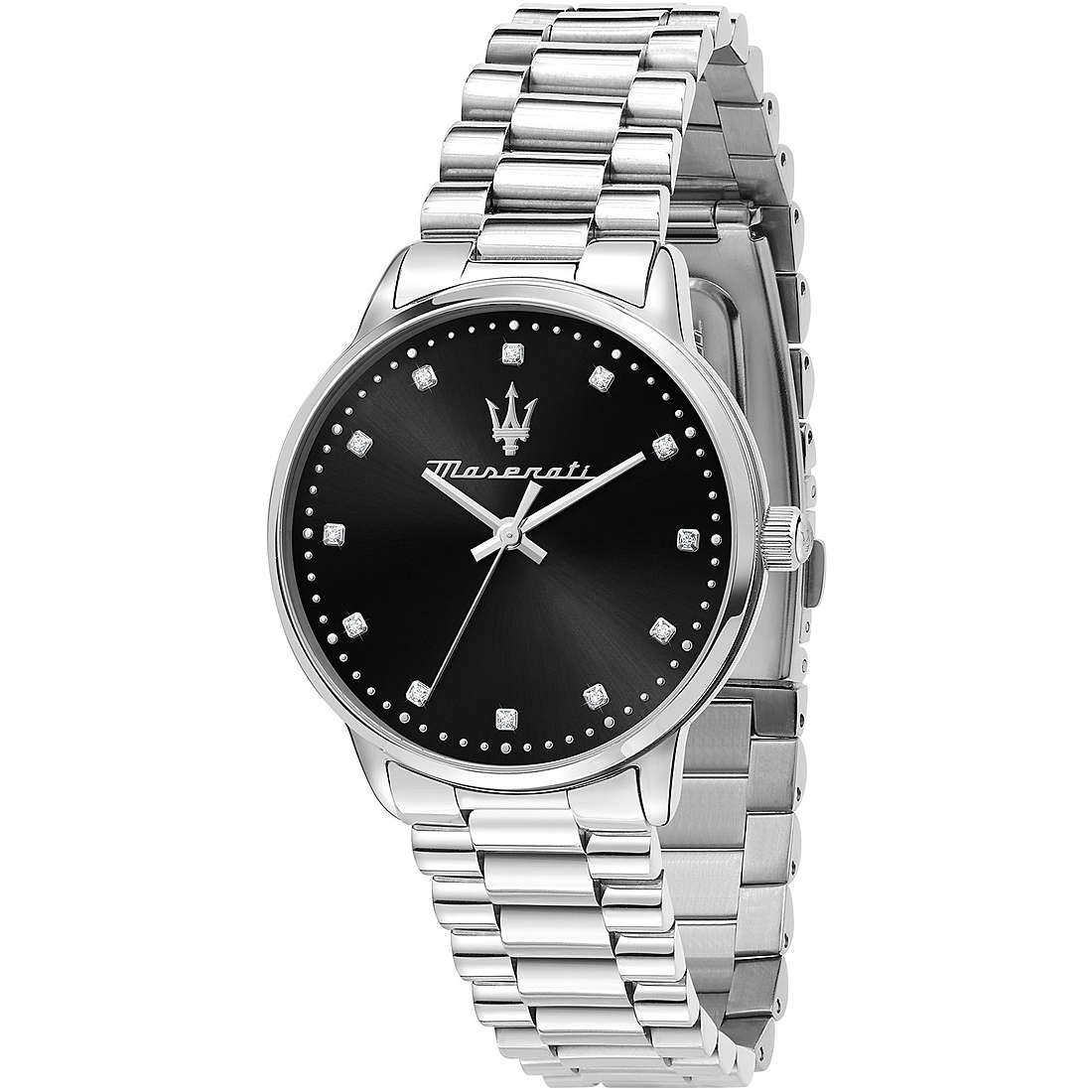 Orologio Donna Maserati Solo Tempo Acciaio Quadrante Nero Diamanti Naturali R8853147504