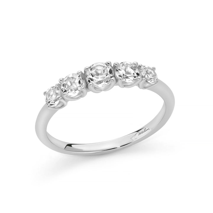 Anello Donna Miluna Argento 925 Topazi Bianchi Misura 14 LID4287