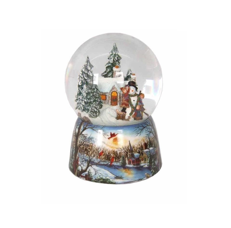 Scultura Il Mondo Dei Carillion Palla di neve in porcellana che fanno il pupazzo di neve 55120