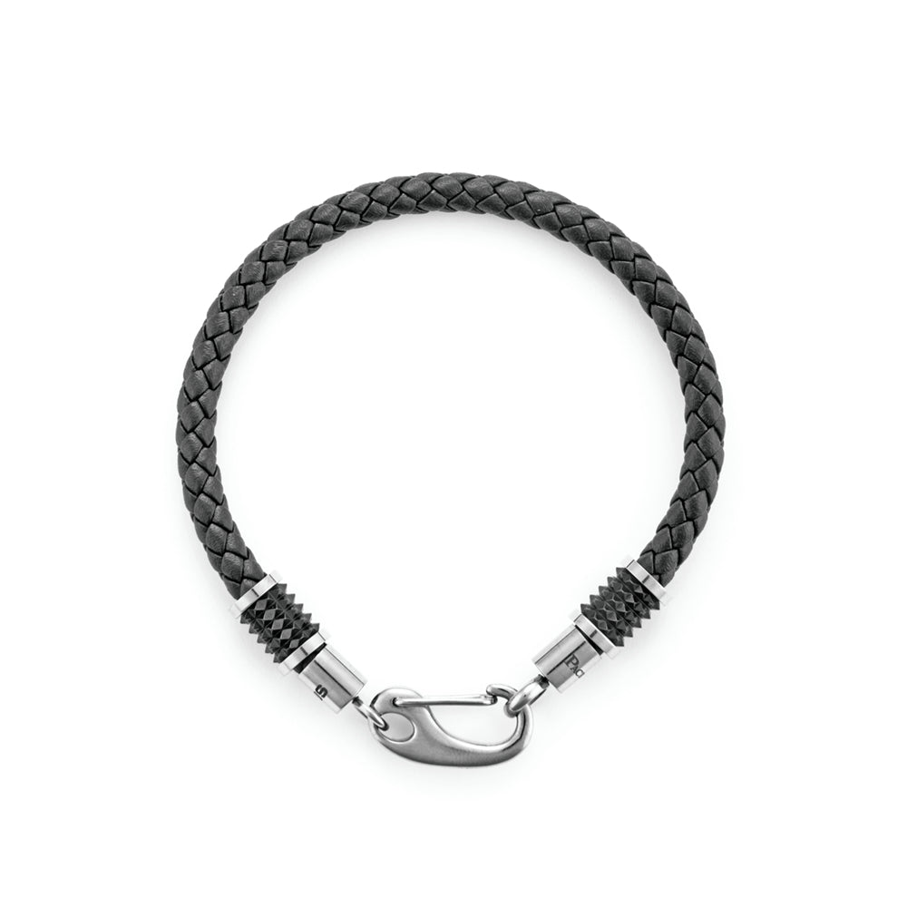 Bracciale Uomo 4US Cesare Paciotti Acciaio Cuoio Intrecciato Semirigido 4UBR5997