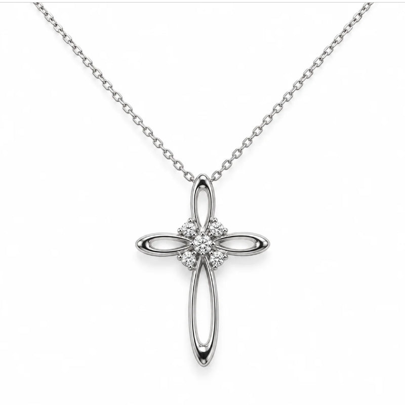 Collana Donna Miluna Oro 9 Kt Croce Diamanti CLD5486X