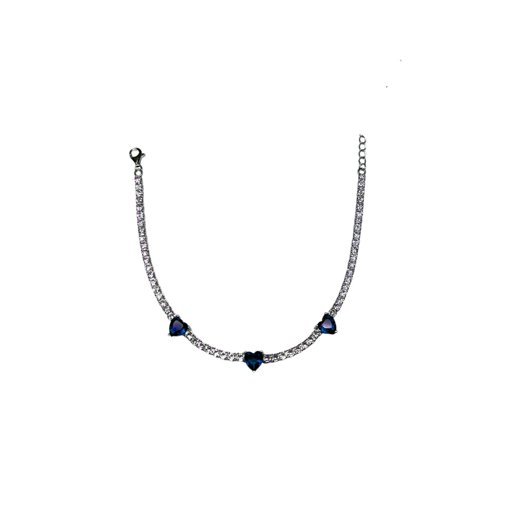 Bracciale Donna Re Mida Tennis Argento 925 Zirconi Cuore Blu Tennis-37