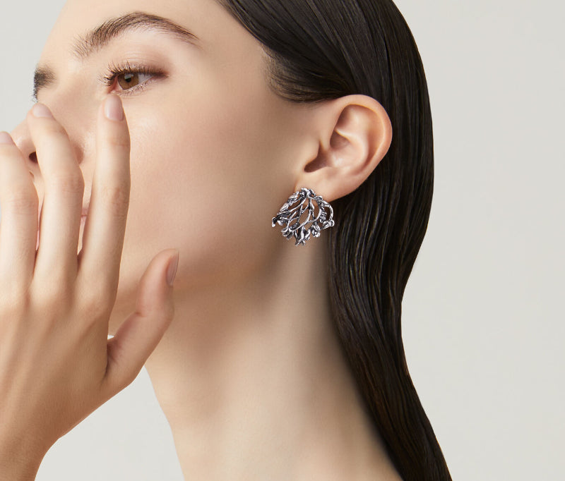 Orecchini Donna Giovanni Raspini Argento 925 Ciondolo Bottone Albero Della Vita 09980