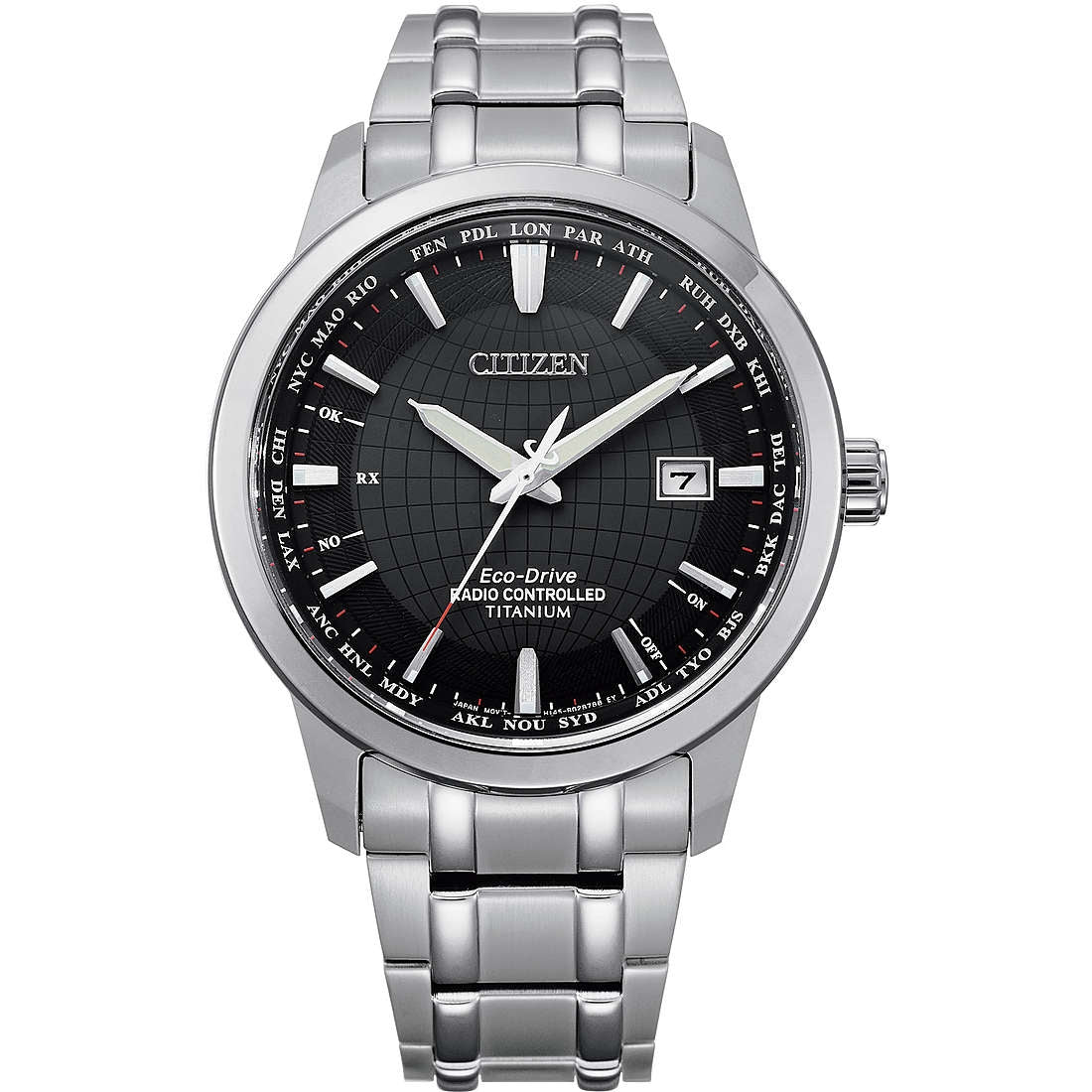 Orologio Uomo Titanio CITIZEN 41mm Eco Drive Data Solo Tempo Quarzo Radio Controllato