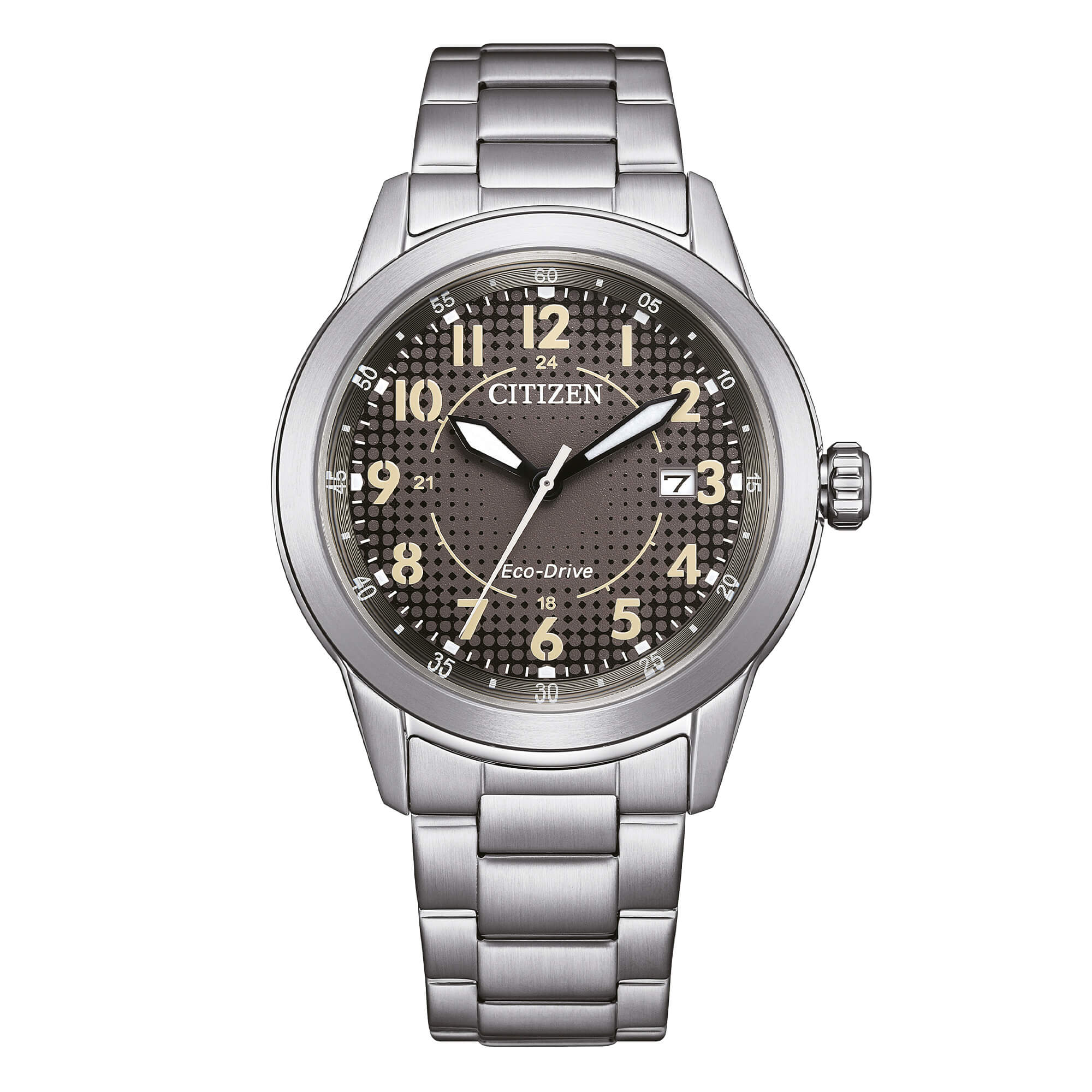 Orologio Uomo Citizen Grigio Eco-Drive Acciaio Data AW1870-59H