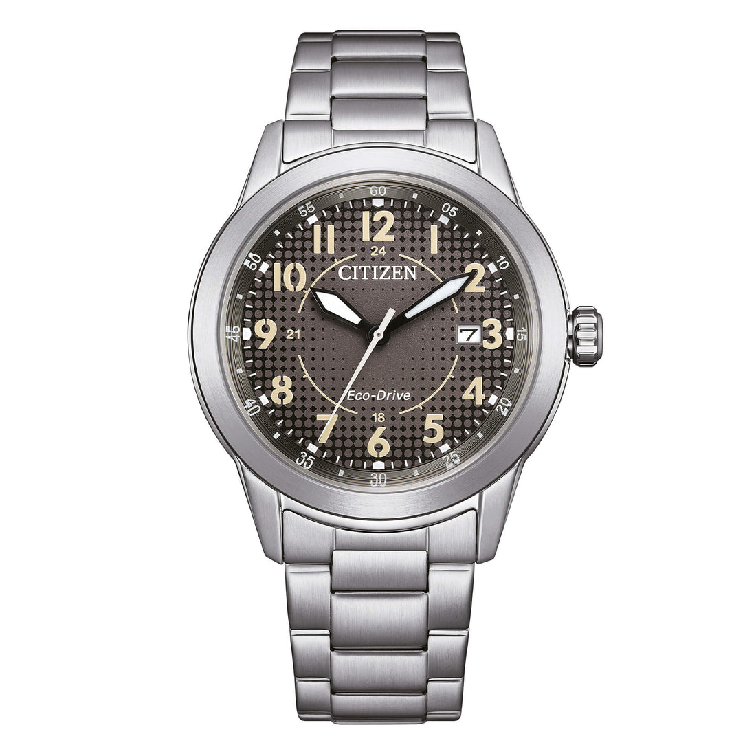 Orologio Uomo Citizen Grigio Eco-Drive Acciaio Data AW1870-59H