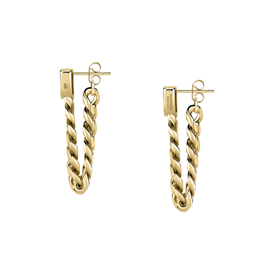 Orecchini Donna Chiara Ferragni Acciaio Dorato Zircone Verde