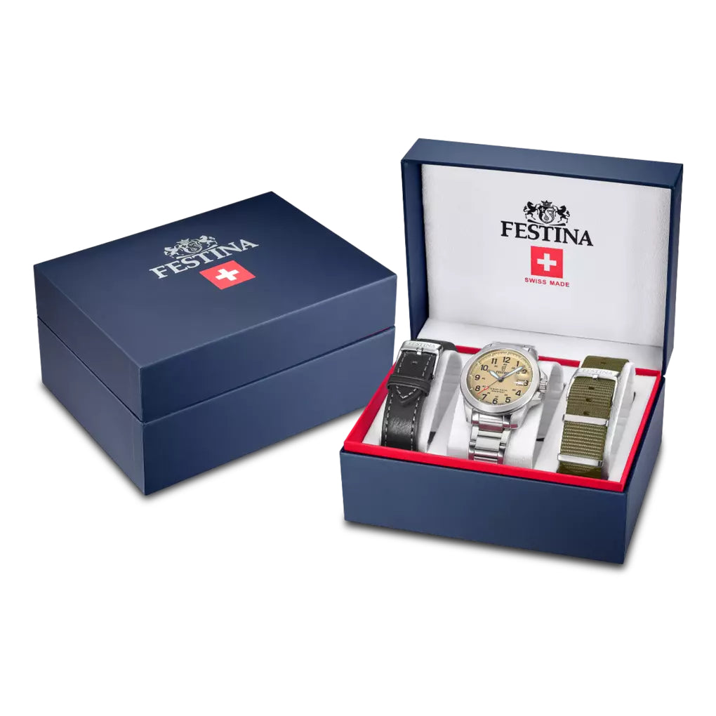 Orologio Uomo Acciaio Festina Militare Swiss Made Special Box F20081/1