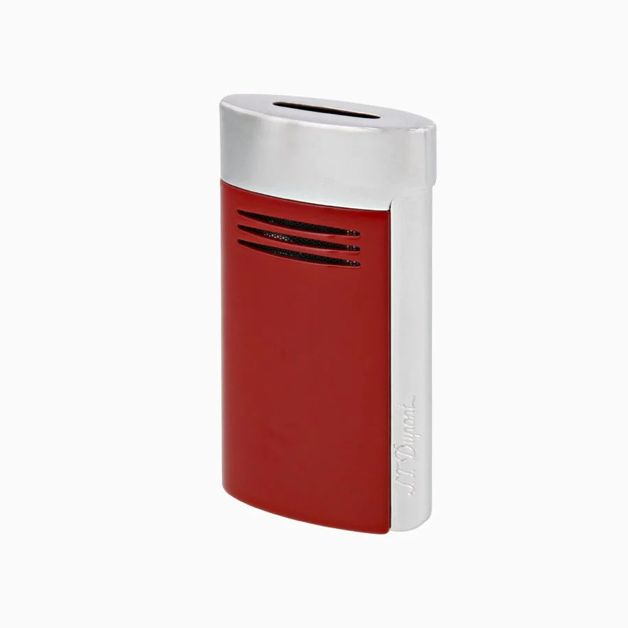 Accendino Uomo Dupont Acciaio Smalto Rosso Fuoco Oversize Fiamma Gas 020703