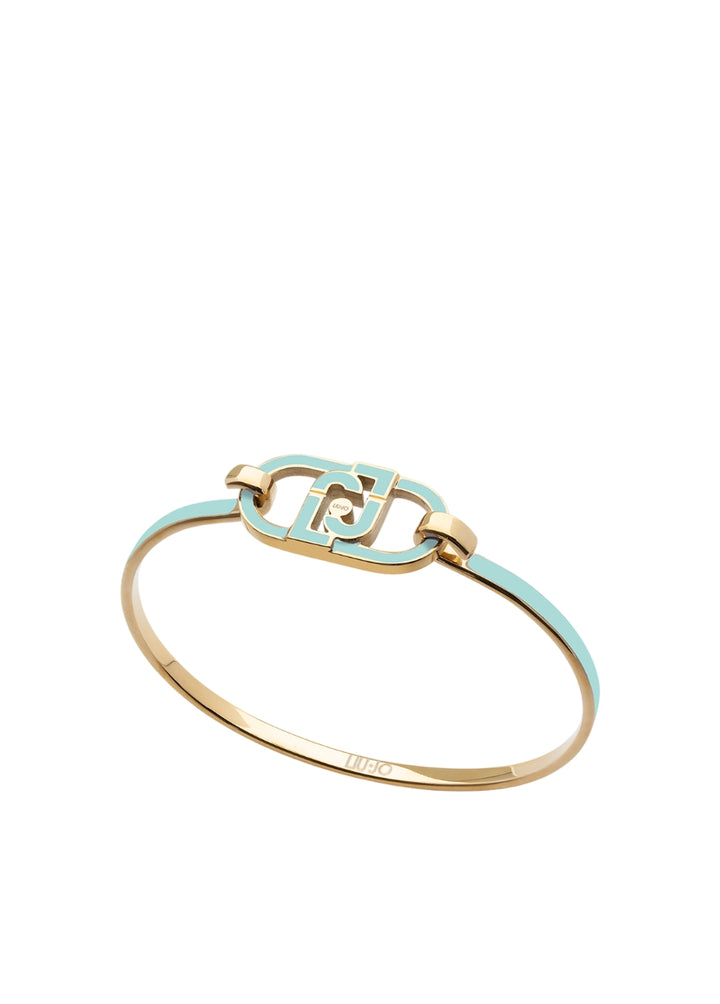 Bracciale Donna Liu Jo Acciaio Dorato Rigido Logato smaltato  LJ2816