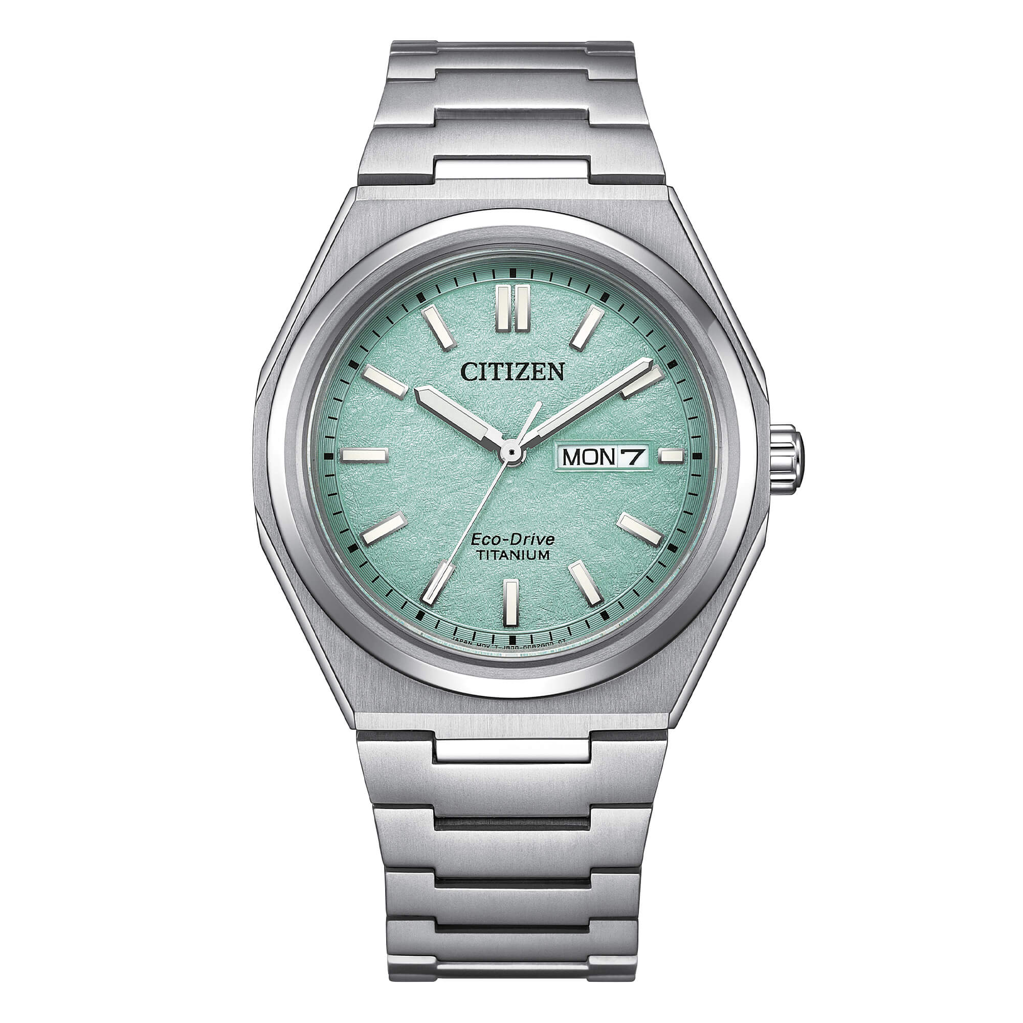 Orologio Uomo Citizen Eco-Drive Super Titanio Turchese Doppia Data AW0130-85M