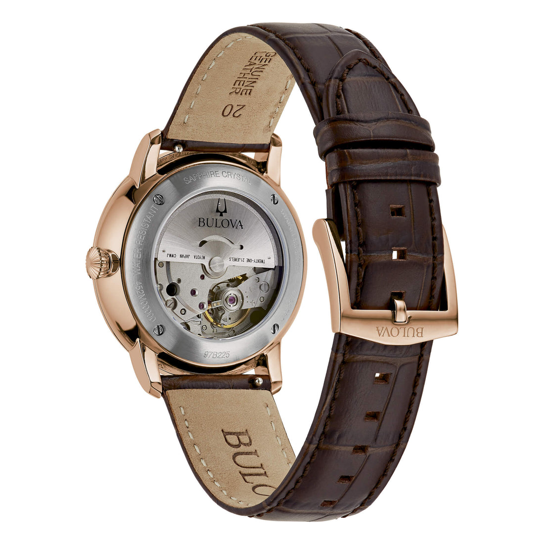 Orologio Uomo Bulova Hudson Automatico Rosè Pelle Marrone 97B225