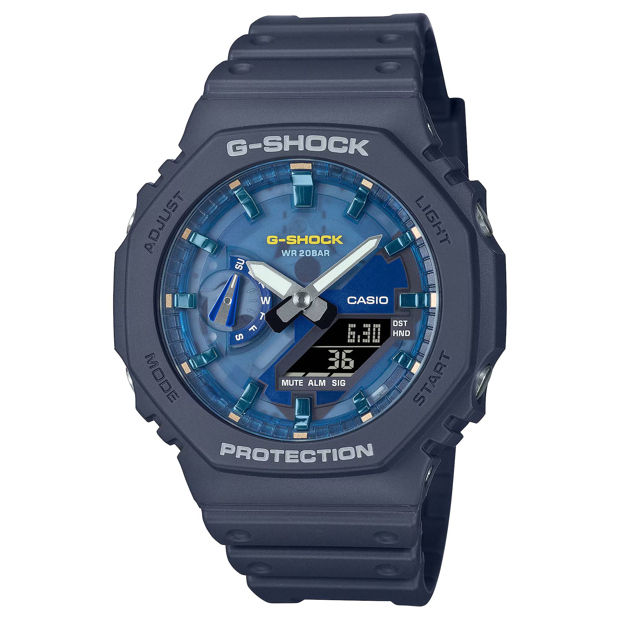Orologio Uomo Casio G-SHOCK Blu Azzurro Scheletrato GA-2100AS-2AER
