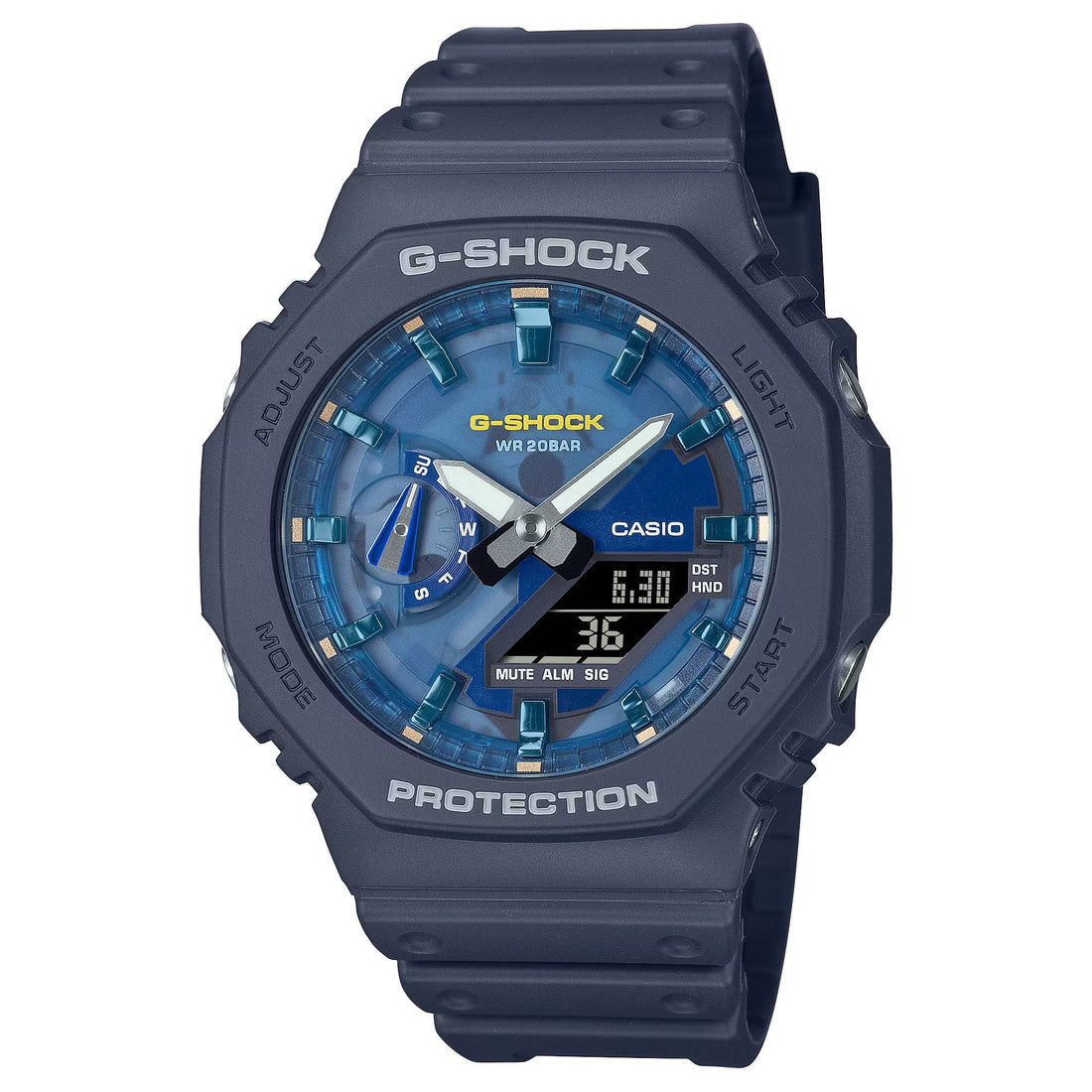Orologio Uomo Casio G-SHOCK Blu Azzurro Scheletrato GA-2100AS-2AER