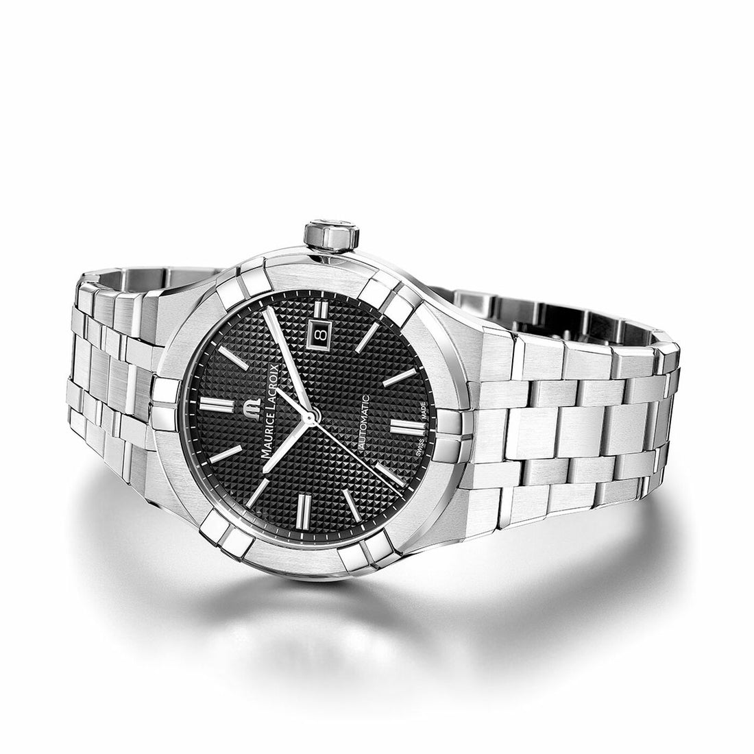 Orologio Uomo Maurice Lacroix Aikon Data Automatico Nero AI6008-SS002-330-1