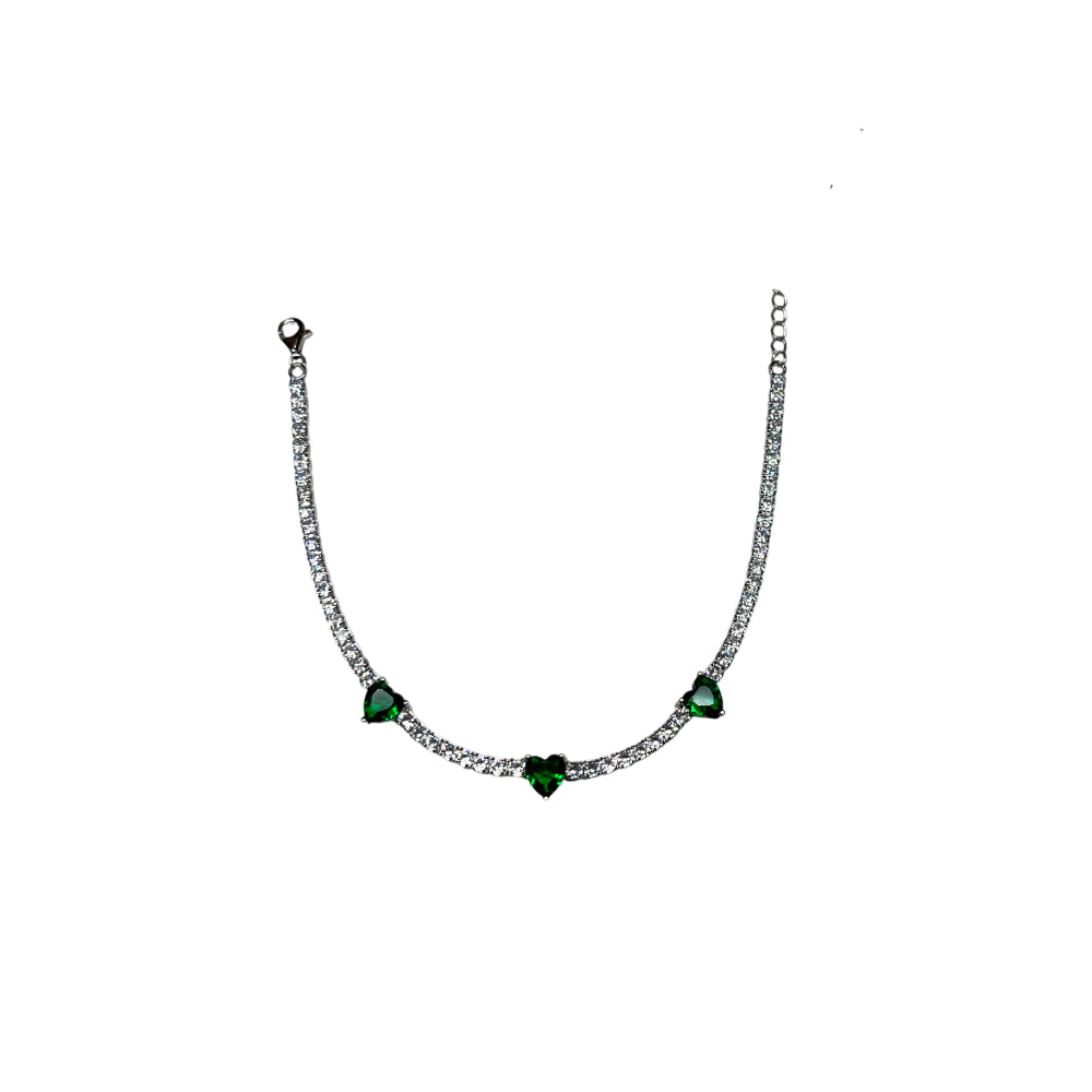 Bracciale Donna Re Mida Tennis Argento 925 Zirconi Cuore Verde Tennis-36