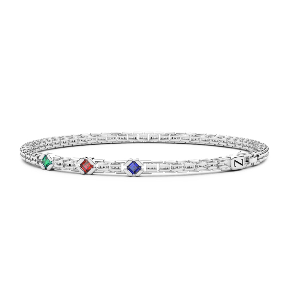 Bracciale Uomo Zancan Tennis Argento 925 Quarzi Naturali Colorati ESB313-BRV