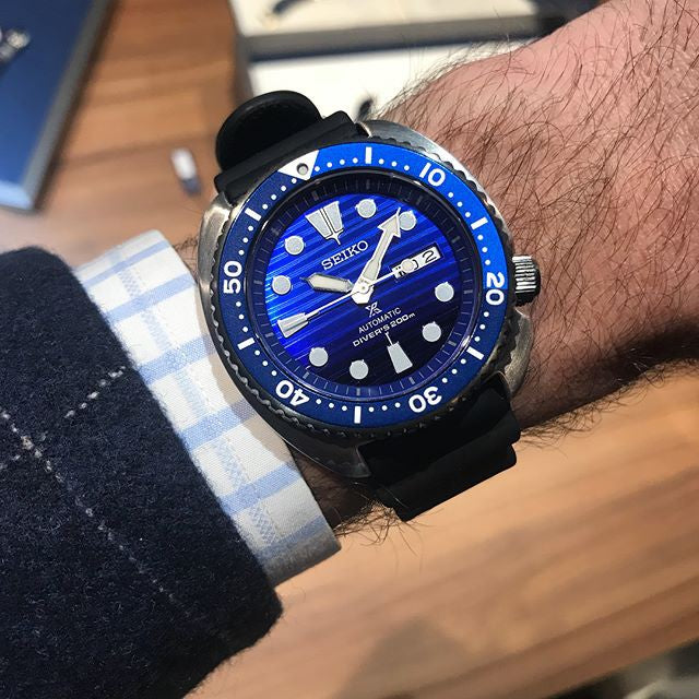 Orologio Uomo Acciaio Seiko Prospex save the ocean Automatico Doppia Data ghiera Nera
