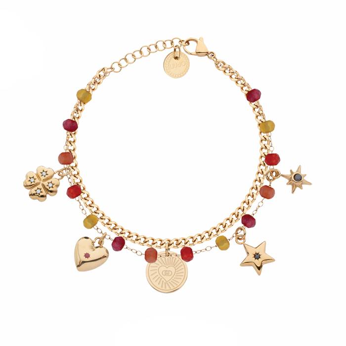 Bracciale Donna Liu Jo Acciaio Charms Pietre LJ3180