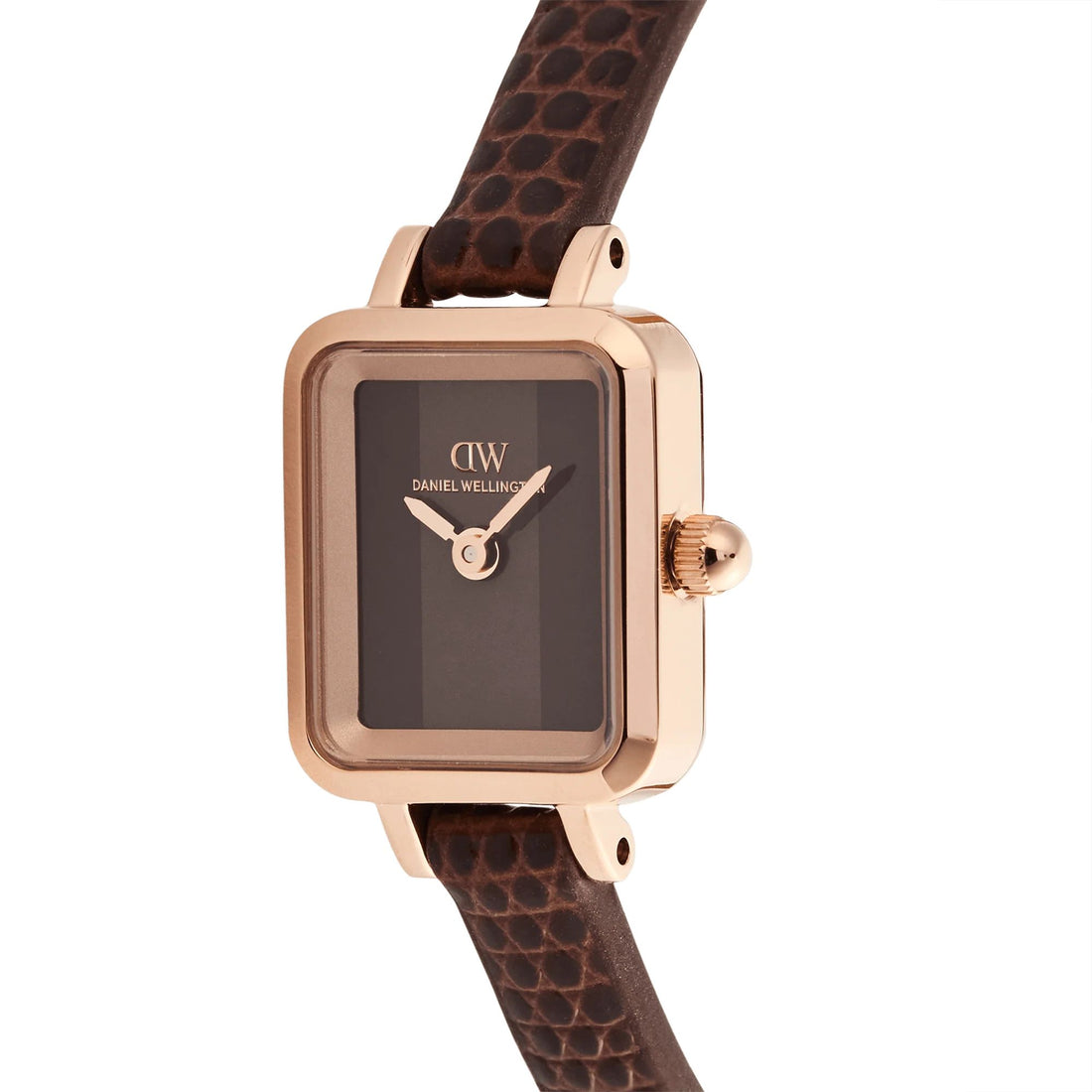 Orologio Donna Daniel Wellington Quadro Mini Pelle Marrone Lizard Padstow DW00100959
