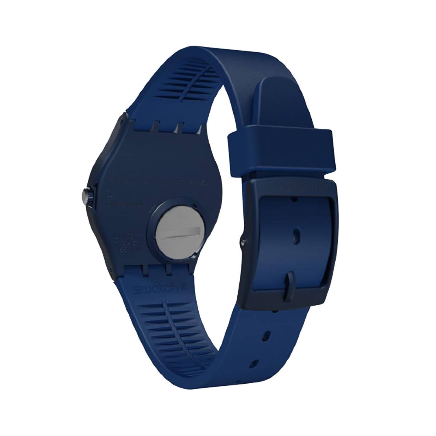 Orologio Donna Gomma Resina Swatch Quarzo Solo Tempo Blue Navy Numeri GN252