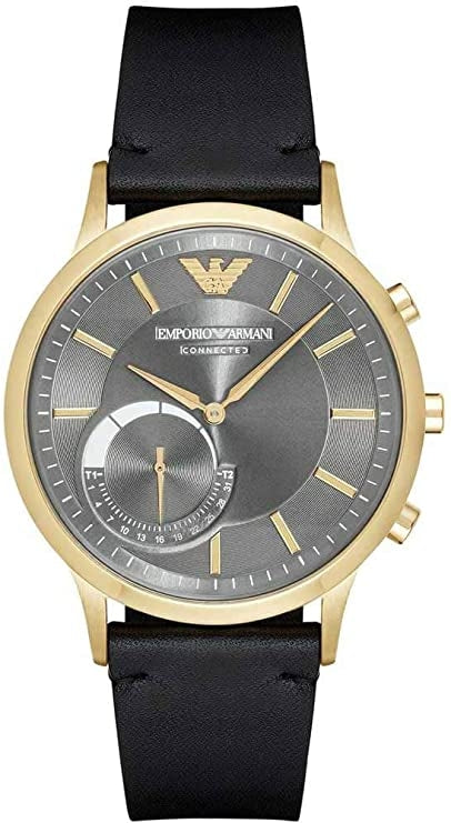 Orologio Uomo Emporio Armani Hybrid Smartwatch Cinturino Pelle Nero ART3006