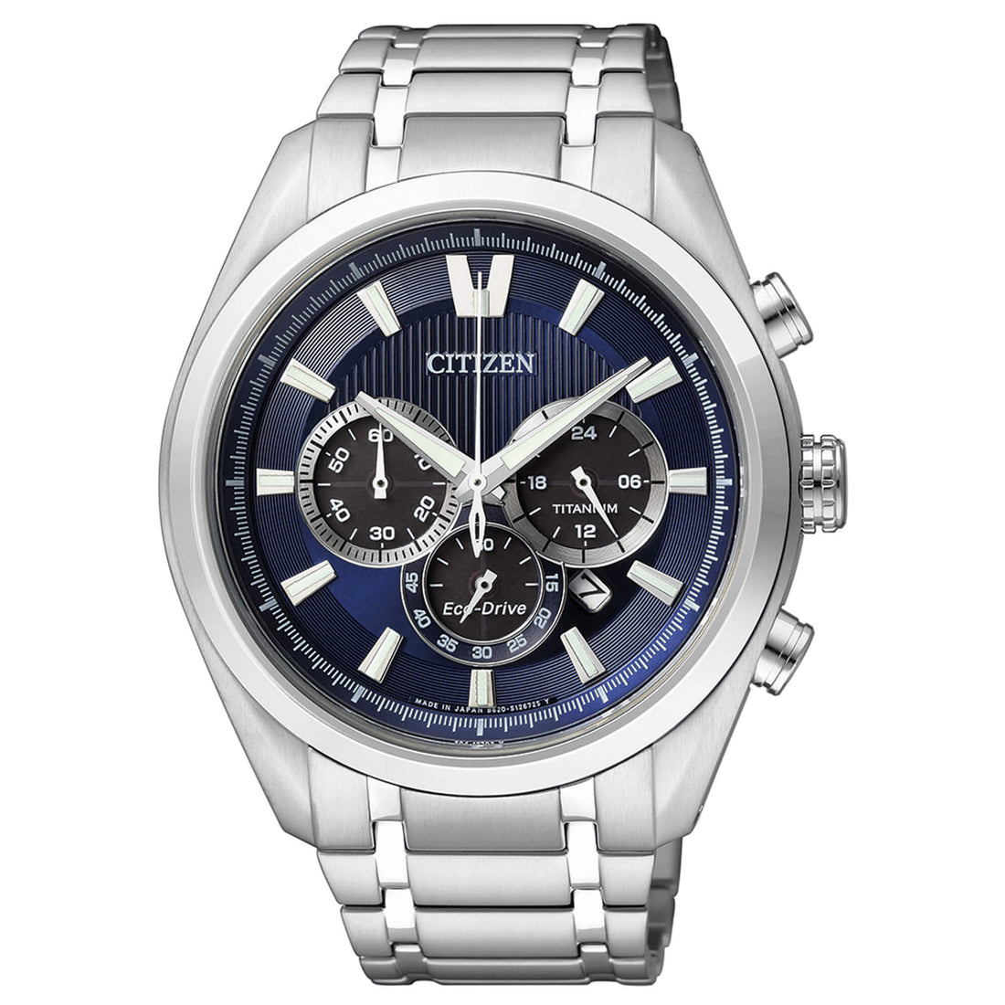 Orologio Uomo Citizen Eco Drive Cronografo Data Super Titanio Blu CA4010-58L