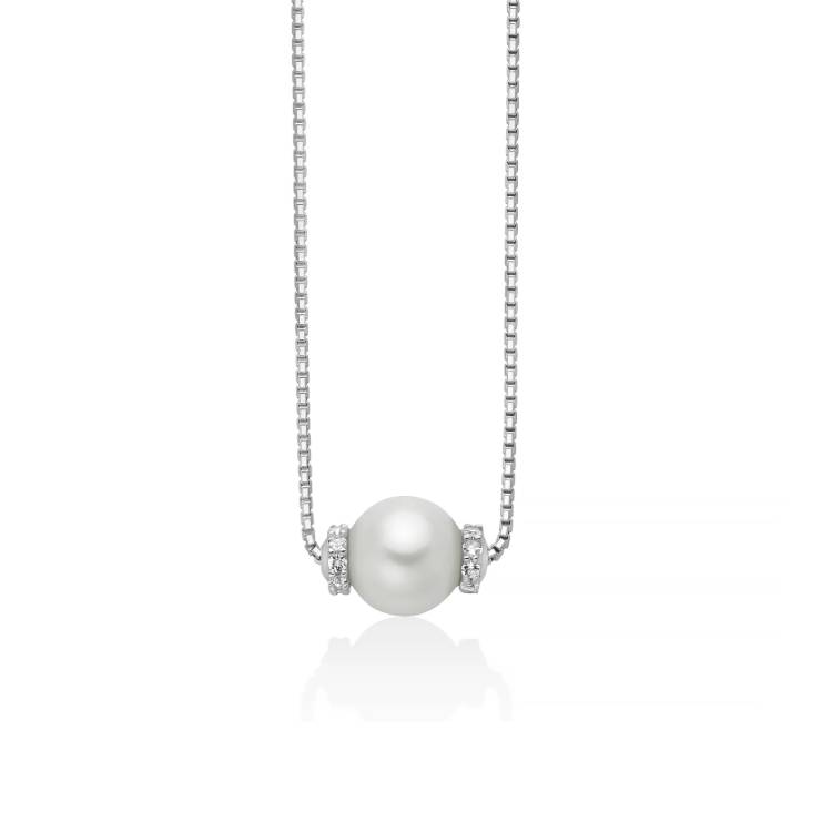 Collana Donna Miluna Eva Argento 925 Oriente Topazi Bianchi PCL6888