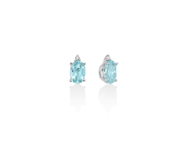 Orecchini Donna Miluna Oro Bianco 9 KT Diamanti e topazio ERD2818X