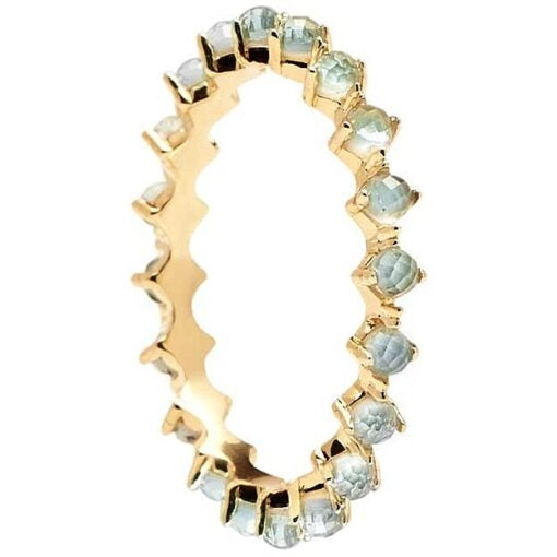 Anello Donna PDP Argento 925 Oro Zirconi Celesti AN01-140-12