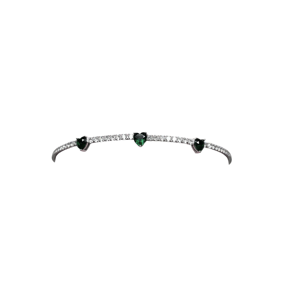 Bracciale Donna Re Mida Tennis Argento 925 Zirconi Cuore Verde Tennis-36