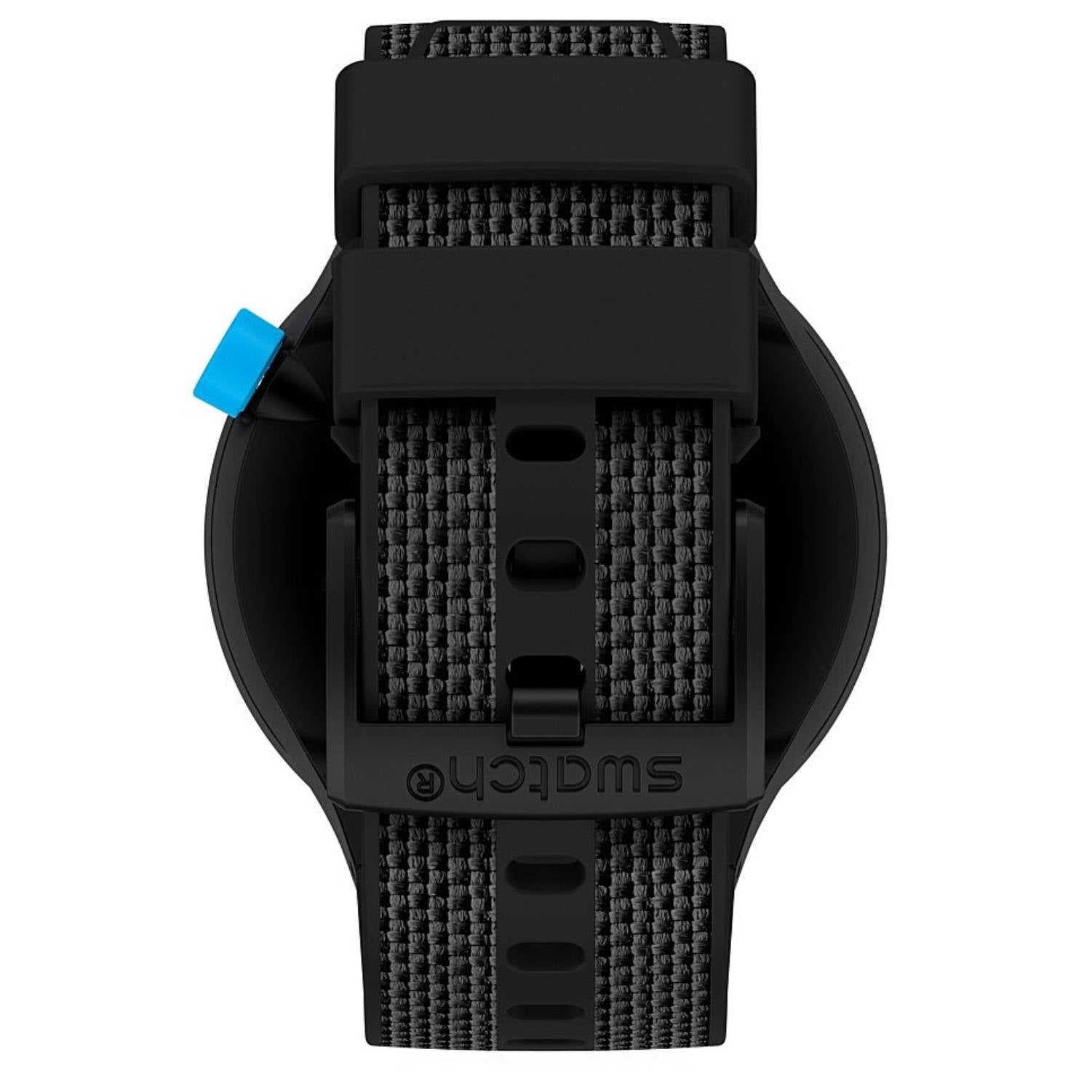 Orologio Uomo Silicone Gomma Swatch Big Bold Solo Tempo Quarzo Blu Nero SO27B118