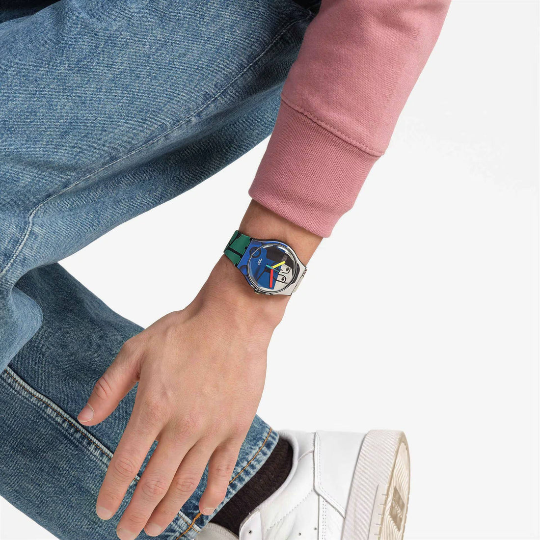 Orologio Unisex Swatch Leger's Two Woman Holding Flowers Multicolore SUOZ363