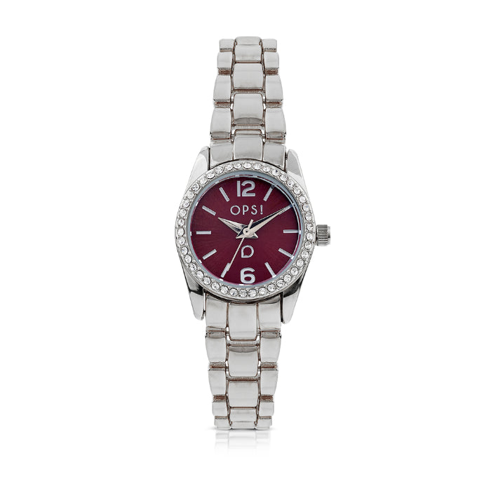 Orologio Donna Ops Zirconi CRYSTAL EDGE Bordeaux OPSPW-1222-2950