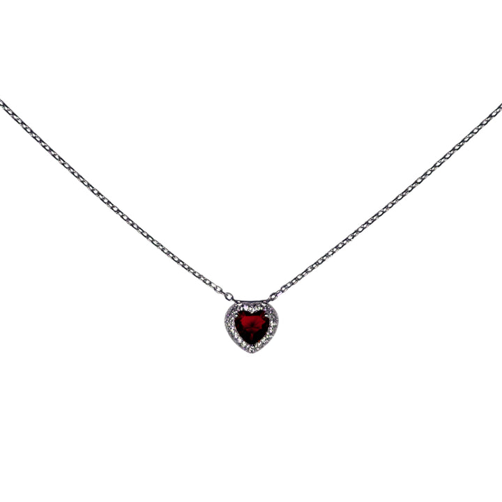 Collana Donna Re Mida Argento 925 Cuore Zirconi Rossi Bianchi CL DJV-1R