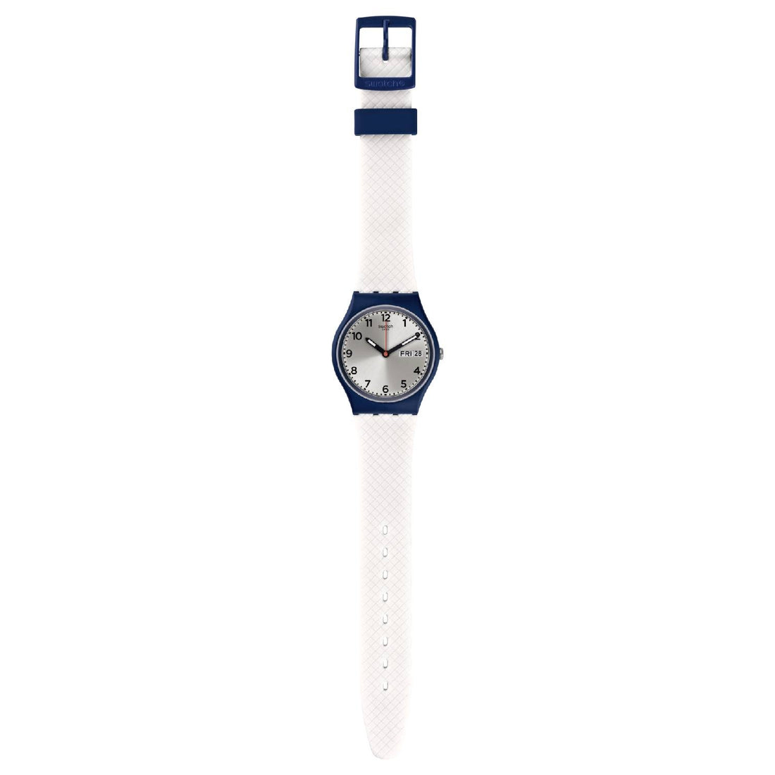 Orologio Donna Gomma Silicone Swatch Quarzo Solo Tempo Doppia Data Bianco GN720