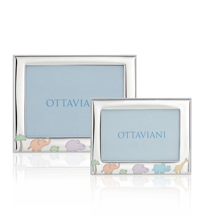Portafoto Ottaviani Argento 999 Nascita Bimbo Collezione Safari 7022B