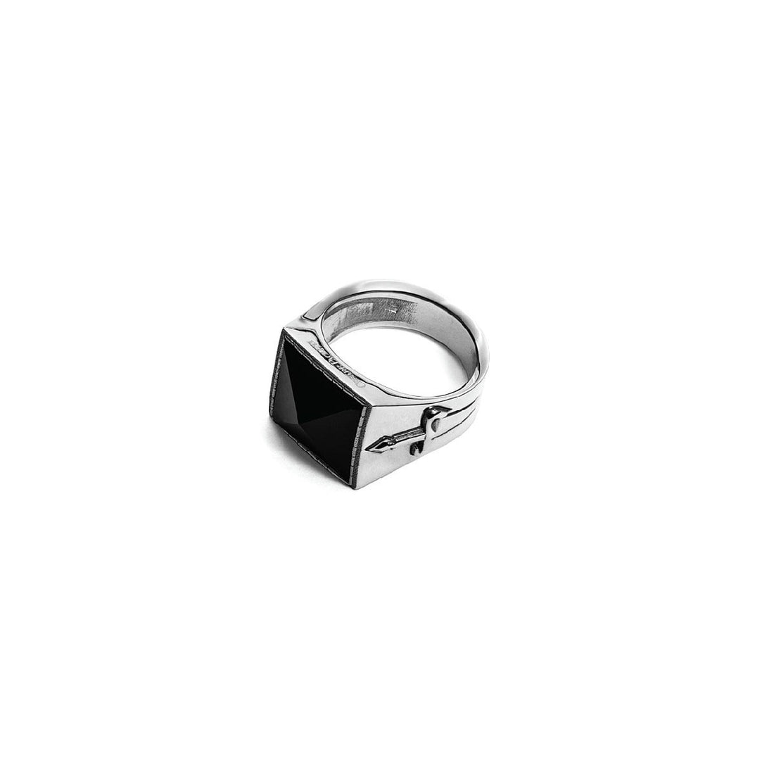 Anello Uomo Cesare Paciotti King and Queen Argento Galvanica e Onice Nera