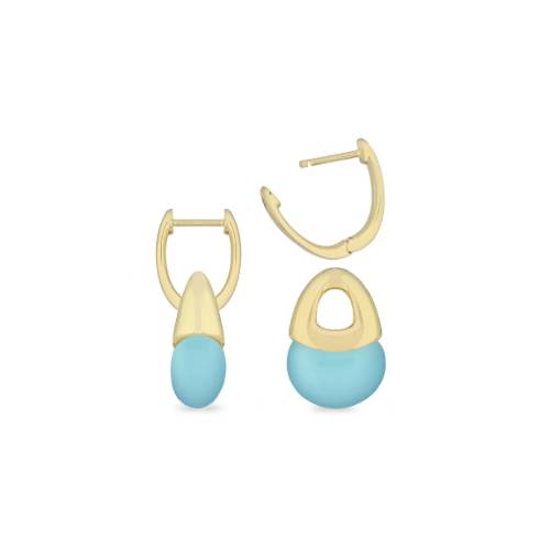 Orecchini Donna Sogni Argento Dorato Quarzo Neon Blu OR122GA