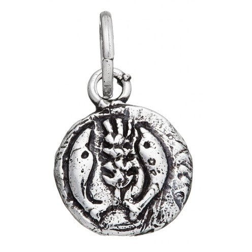 Charm Unisex Giovanni Raspini Argento 925 Moneta Creta Realizzato A Mano 09626